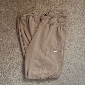 Nike Beige Joggers with White Logo